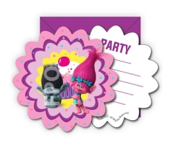 Set 6 invitaciones Trolls...