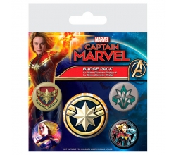 Set 5 chapas Capitana Marvel