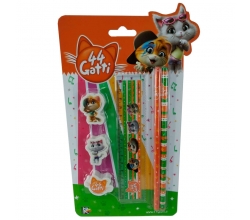 Set papeleria 44 Gatos 6pzs