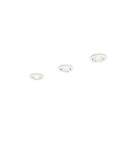Juego de 3 Focos Empotrables Philips Enif Circular Blanco  GU10