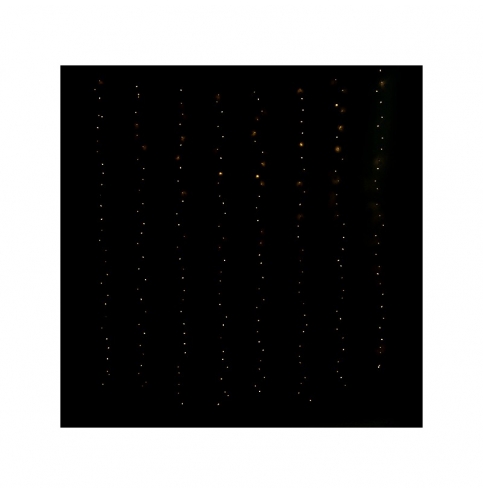 Cortina 300 LEDs F5 3 X 3 M IP25 Controlador Blanco Cálido