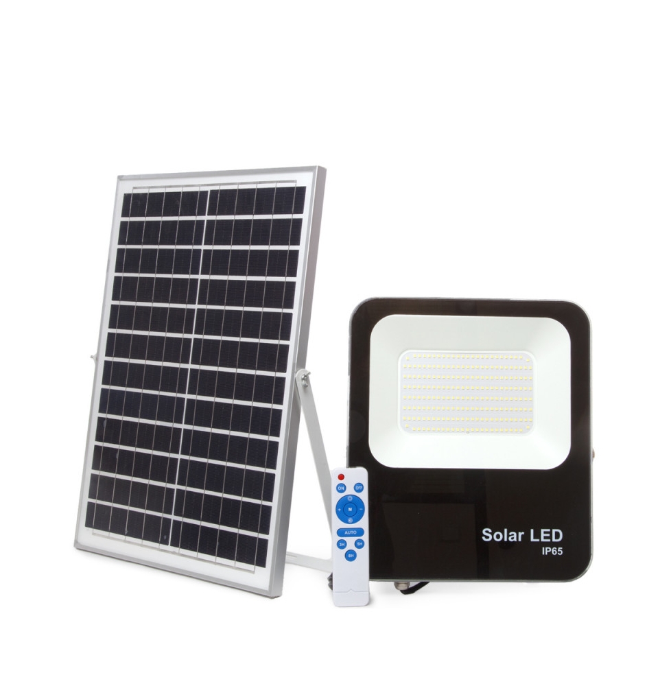 Proyector LED Solar 100W IP65 12000Lm Control Remoto