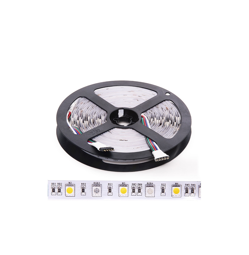 Tira LED 300 LEDs 60W SMD5050 24VDC IP20 RGB+Blanco Cálido x 5M