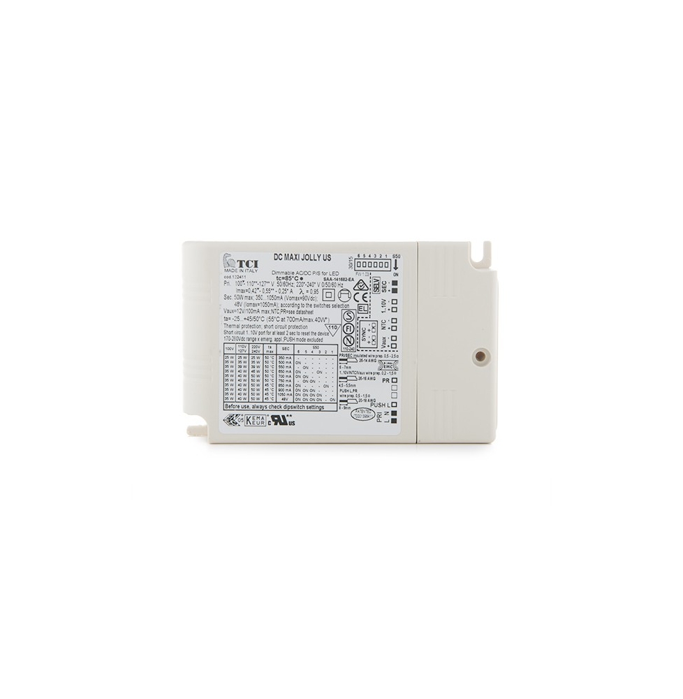 Driver LED Dimable Tci 50W 350-1050Ma