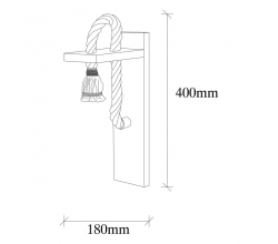 Aplique \"Erebos\" Madera 1 x E 27 Sin Bombilla [OPV-521SHN2132] 2