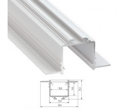 Perfíl Aluminio para Tira LED - Difusor Opal RL-A1708 x 2M