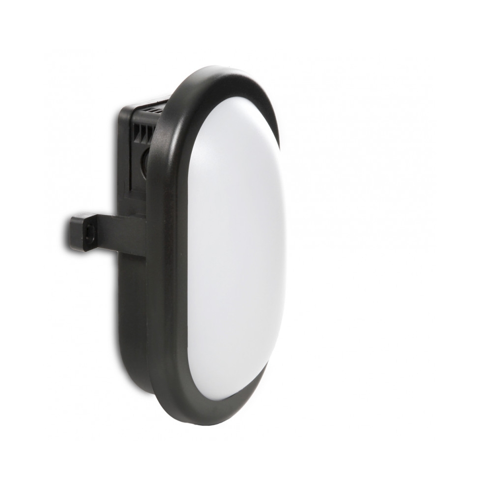 Aplique LED IP54 10W 700Lm 40000H Oval Negro