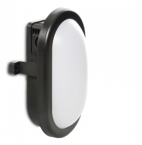 Aplique LED IP54 10W 700Lm 40000H Oval Negro