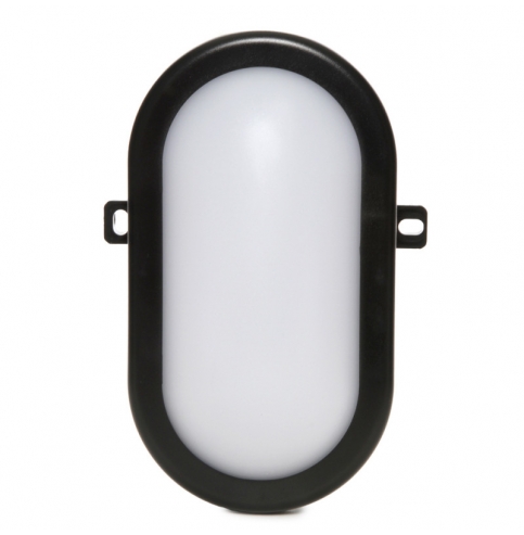 Aplique LED IP54 10W 700Lm 40000H Oval Negro