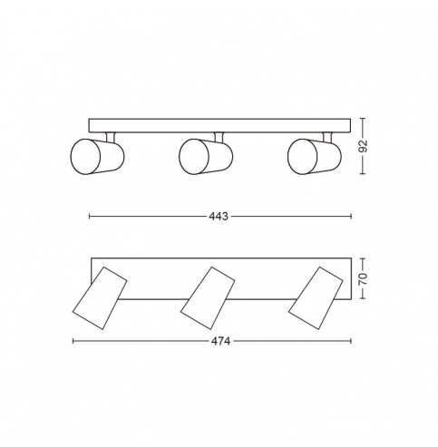 Aplique  Philips Paisley Aluminio 3xGU10 [PH-8718696164693]