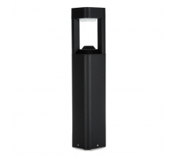 Lámpara Pie LED Exterior IP54  120x600mm 10W Negra Aluminio + PC [SL16-080B_B-WW]