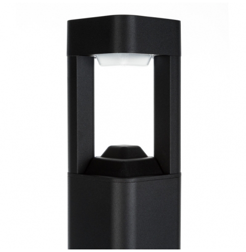 Lámpara Pie LED Exterior IP54  120x600mm 10W Negra Aluminio + PC [SL16-080B_B-WW]