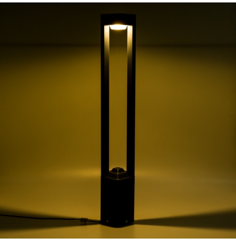 Lámpara Pie LED Exterior IP54  120x600mm 10W Gris Aluminio + PC [SL16-081B_G-WW]