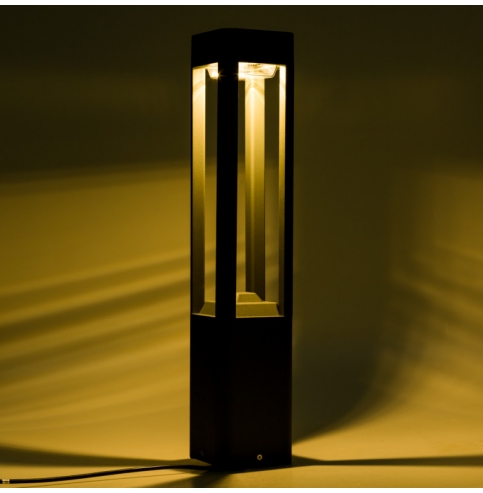 Lámpara Pie LED Exterior IP54  120x600mm 10W Gris Aluminio + PC [SL19-C002A_G-WW]