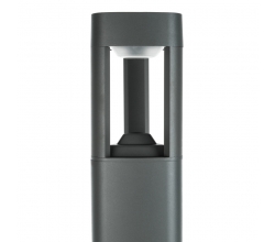 Lámpara Pie LED Exterior IP54  125x600mm 10W Gris Aluminio + PC [SL16-082B_G-WW] 2