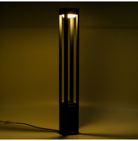 Lámpara Pie LED Exterior IP54  120x900mm 10W Negra Aluminio + PC [SL19-C002B_B-WW]