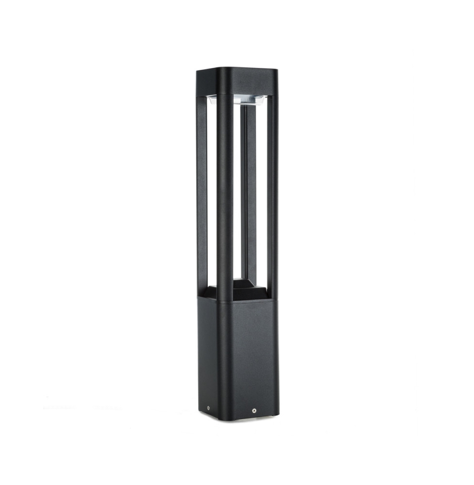 Lámpara Pie LED Exterior IP54  120x600mm 10W Negra Aluminio + PC [SL19-C002A_B-WW]