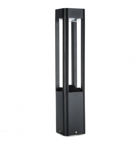 Lámpara Pie LED Exterior IP54  120x600mm 10W Negra Aluminio + PC [SL19-C002A_B-WW]