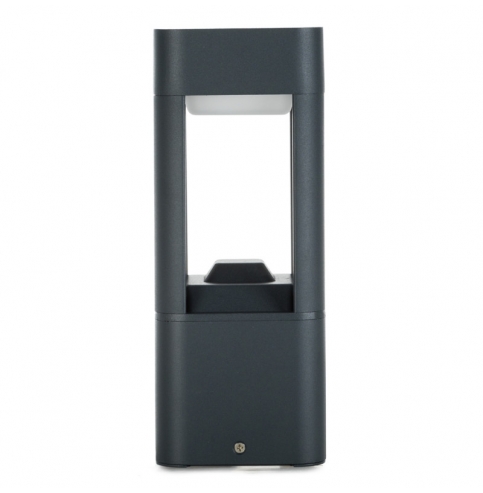 Lámpara Pie LED Exterior IP54  120x300mm 10W Gris Aluminio + PC [SL19-C001A_G-WW]