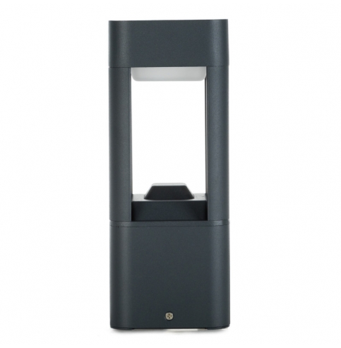 Lámpara Pie LED Exterior IP54  120x300mm 10W Gris Aluminio + PC [SL19-C001A_G-WW]