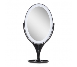 Espejo Iluminado Maquillaje  Ø14,5Cm Recargable-Regulable Negro