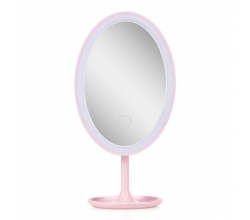 Espejo Iluminado Maquillaje  Ø14,5Cm Recargable-Regulable Rosa