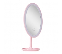 Espejo Iluminado Maquillaje  Ø14,5Cm Recargable-Regulable Rosa 2