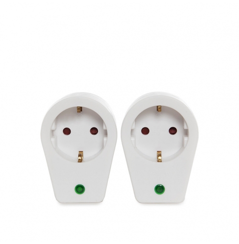 Set 2 X Adaptador 1 X Tomas - Protección Sobretensiones - IP20 - Blanco