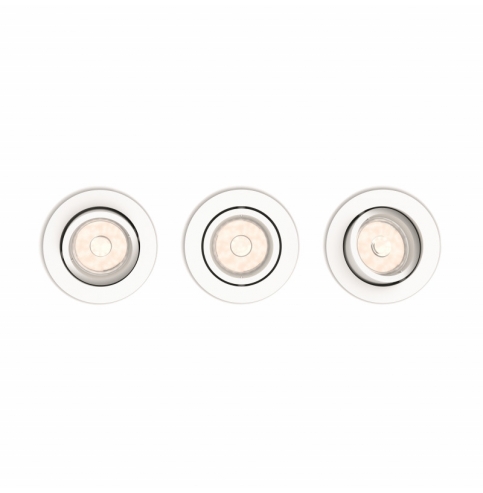 Juego de 3 Aros Empotrables Philips Enneper Circular Blanco GU10