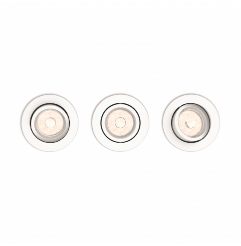 Juego de 3 Aros Empotrables Philips Enneper Circular Blanco GU10