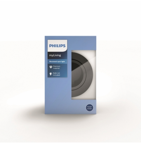 Aro Empotrable Philips Donegal Circular Plateado GU10