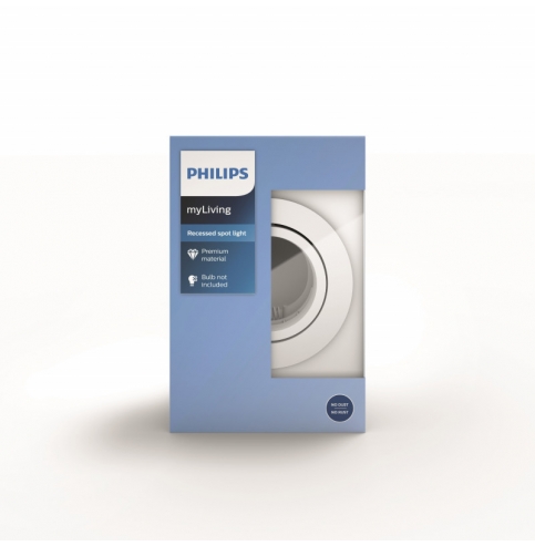 Aro Empotrable Philips Donegal Circular Blanco GU10