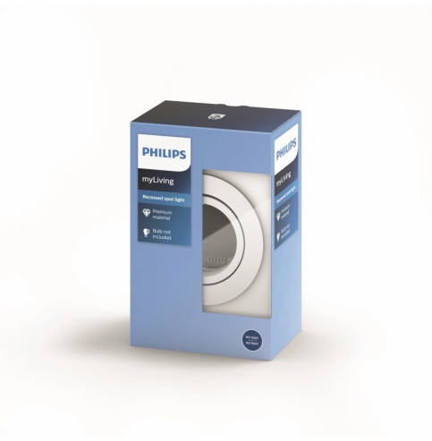 Aro Empotrable Philips Donegal Circular Blanco GU10