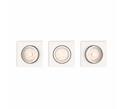 Juego de 3 Aros Empotrables Philips Enneper Cuadrado Blanco GU10 2