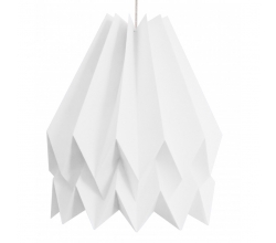Lámpara Colgante Papel 160g - Cable Textíl Arena 1M - E27  Blanco Polar  [ORI-PS-P-W]