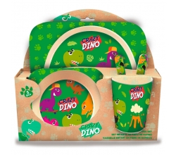 Set menaje Crazy Dino bambu