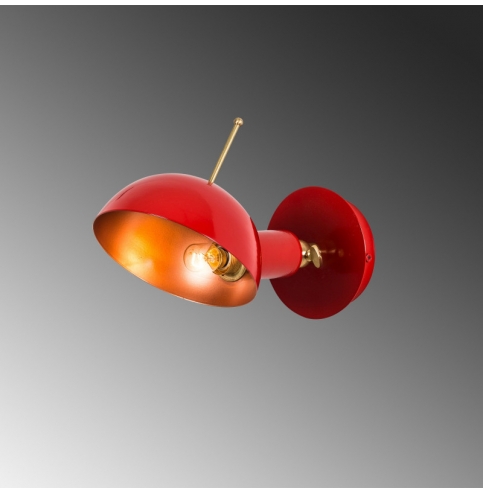 Aplique de Pared \"Sivani - MR-655\" Rojo/Cobre 1xE27 Sin Bombilla [OPV-527ABY3137]