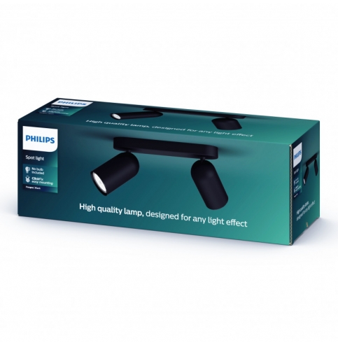 Aplique de Pared  Philips Pongee Negro 2xGU10 [PH-8718696164815]