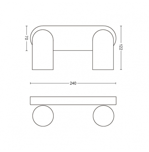 Aplique de Pared  Philips Pongee Negro 2xGU10 [PH-8718696164815]