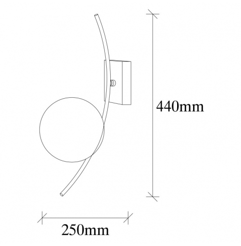 Aplique de Pared \"Hilal\" Negro/Blanco 1 x E 27 Sin Bombilla [OPV-892OPV1237]