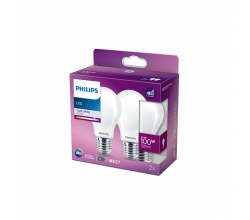 Pack 2 Bombilla LED Philips E27 A60  10.5W 1521Lm 4000K [PH-929002026557]