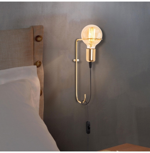 Aplique de Pared de estilo moderno \"Pota - 3662\" Oro 1xE27 Sin Bombilla [OPV-892OPV1226]