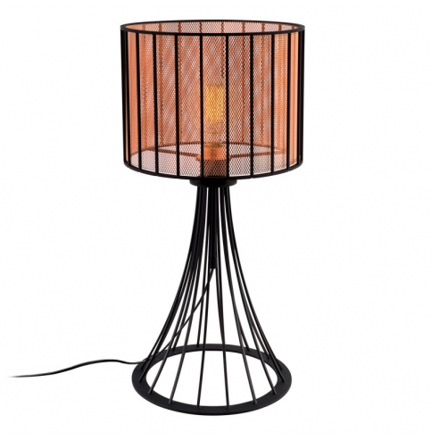 Lámpara de Mesa de estilo moderno \"Fellini\" Negro/Cobre 1 x E 27 Sin Bombilla [OPV-527ABY2177]