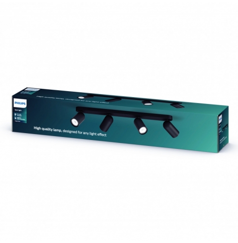 Aplique de Pared  Philips Pongee Negro  4xGU10 [PH-8718696164877]