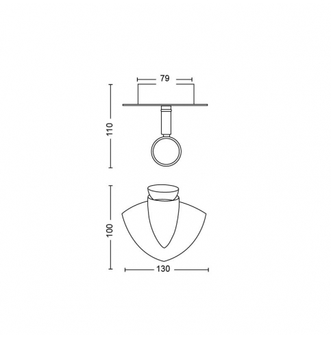 Foco de techo decorativo \"Comet\" Niquel 1 x GU10 Sin Bombilla [PH-5494017PN]