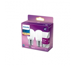 Pack 2 Bombilla LED Philips E27 P45  2.2W 250Lm 2700K [PH-929001345670]