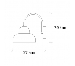 Aplique de Pared estilo vintage \"Berceste - 180BLACK-A\" Negro 1xE27 Sin Bombilla [OPV-521SHN2139] 2