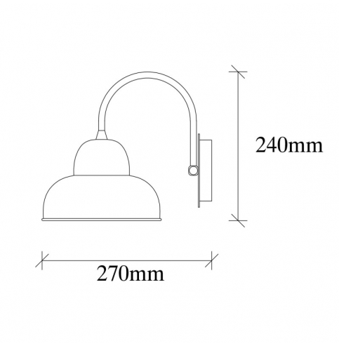 Aplique de Pared estilo vintage \"Berceste - 180BLACK-A\" Negro 1xE27 Sin Bombilla [OPV-521SHN2139]