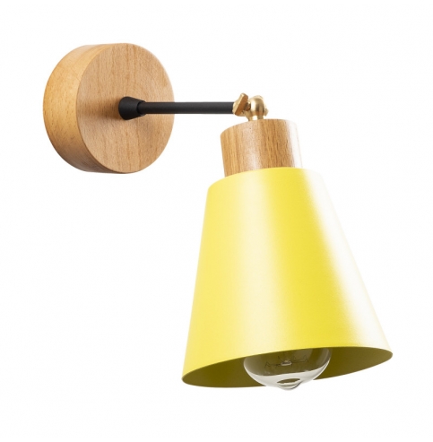 Aplique de Pared de madera \"Manavgat - N-619\" Amarillo 1xE27 Sin Bombilla [OPV-525NOR3137]