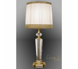 Lámpara de mesa de estilo clásico Latón/Cristal - Pantalla Textíl [FDL-C508_ANT]